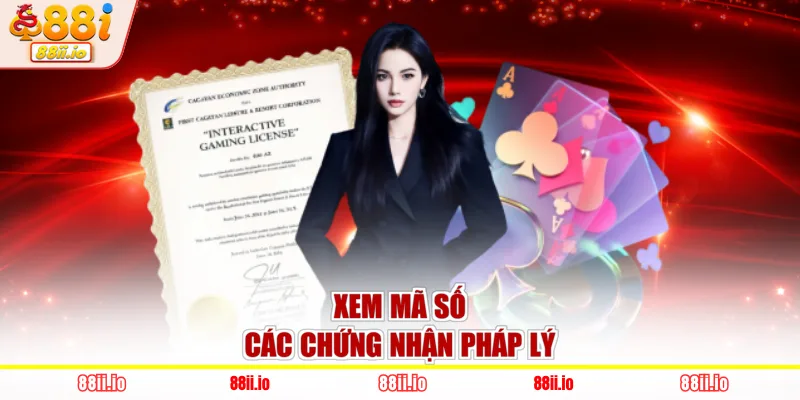 Xem mã số các chứng nhận pháp lý